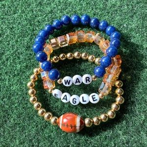 Auburn Tigers War Eagle Game Day Bracelet Stack